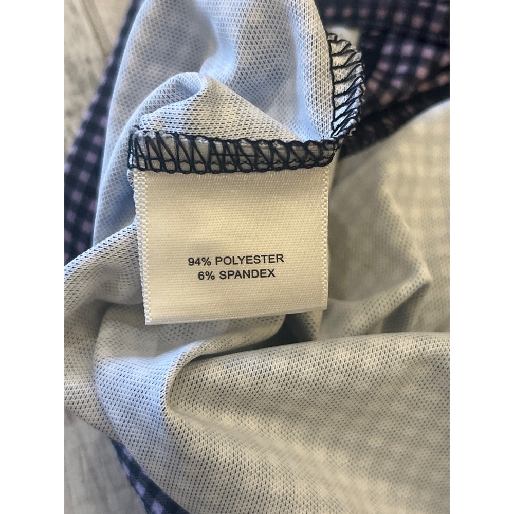 Peter Millar Mens Large Gingham Polo Shirt Summer Comfort Short Sleeve Button Up - Picture 8 of 8